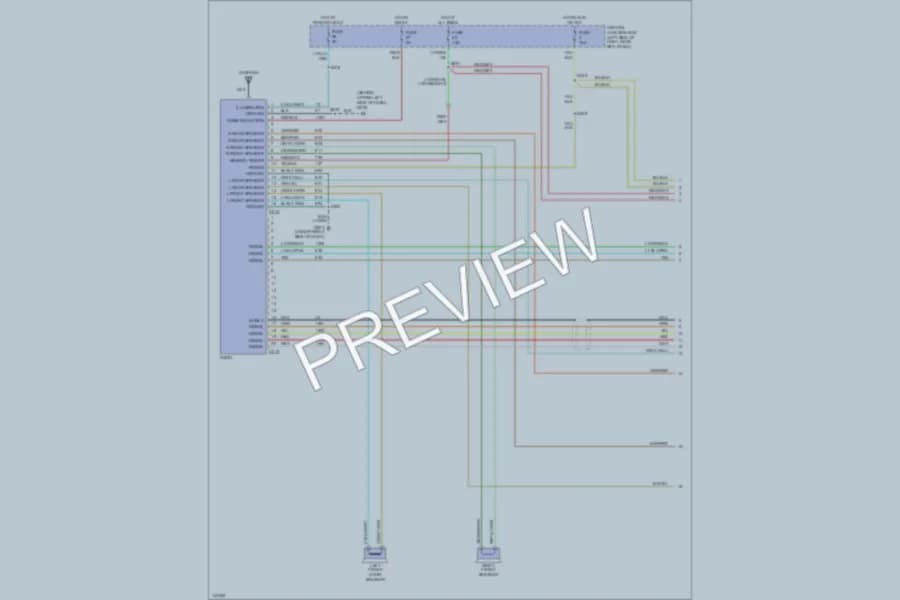 2001 Ford E150 Radio wiring diagram preview with protected circuit layout