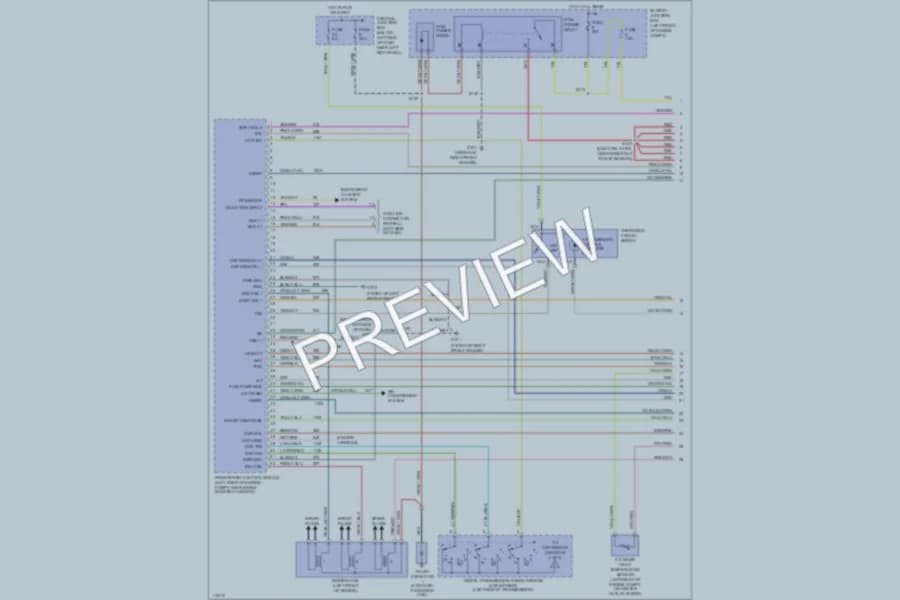 2001 Ford E250 Engine Performance wiring diagram preview with protected circuit layout
