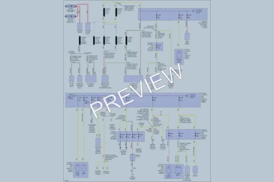 2001 Ford E250 Power Distribution wiring diagram preview with protected circuit layout