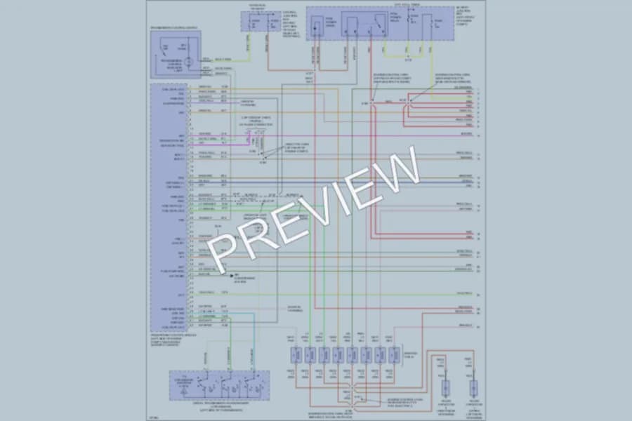 2001 Ford E350 Super Duty Engine Performance wiring diagram preview with protected circuit layout