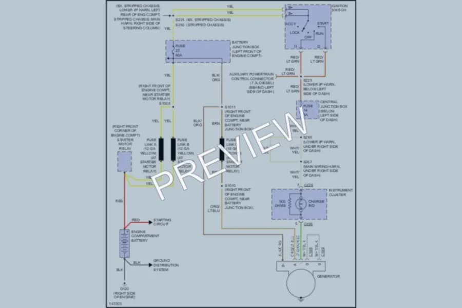2001 Ford E450Econoline Starting Charging wiring diagram preview