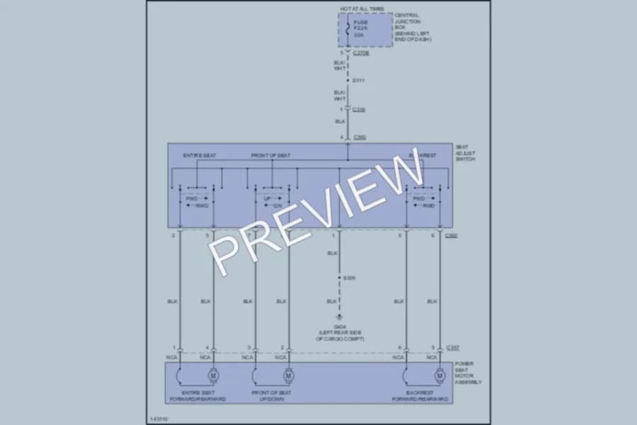 2001 Ford Escape Power Seats wiring diagram preview