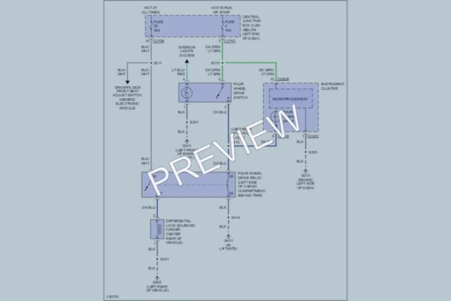 2001 Ford Escape Transmission wiring diagram preview