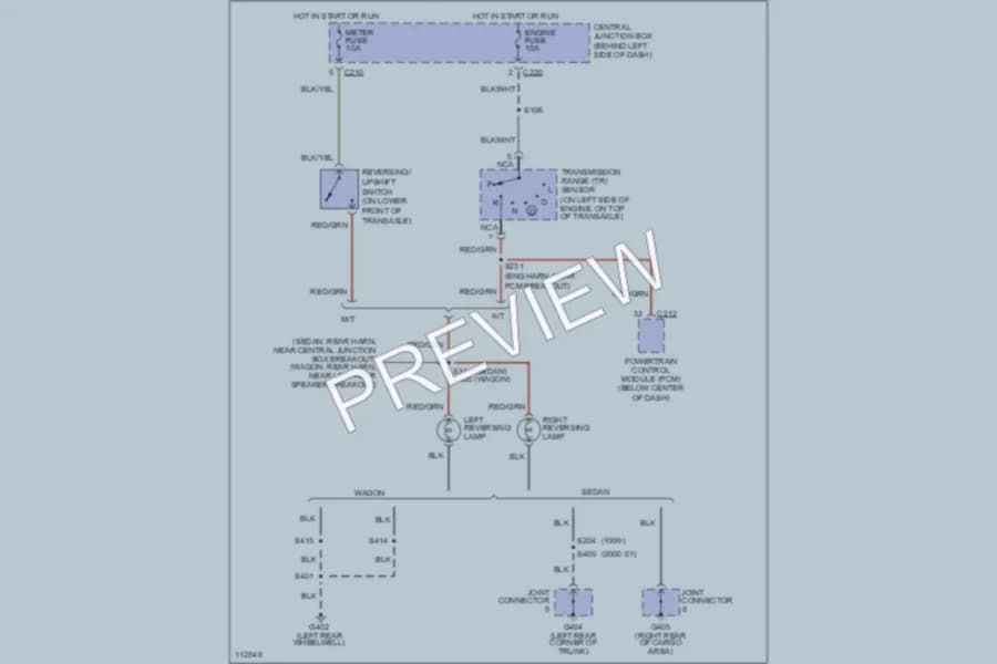 2001 Ford Escort Exterior Lights wiring diagram preview