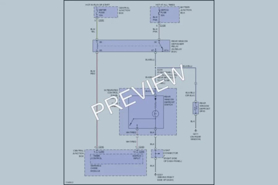 2001 Ford EscortZX2 Defoggers wiring diagram preview