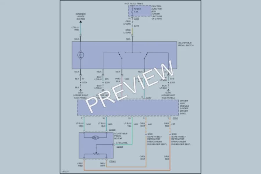 2001 Ford Expedition Memory Systems wiring diagram preview