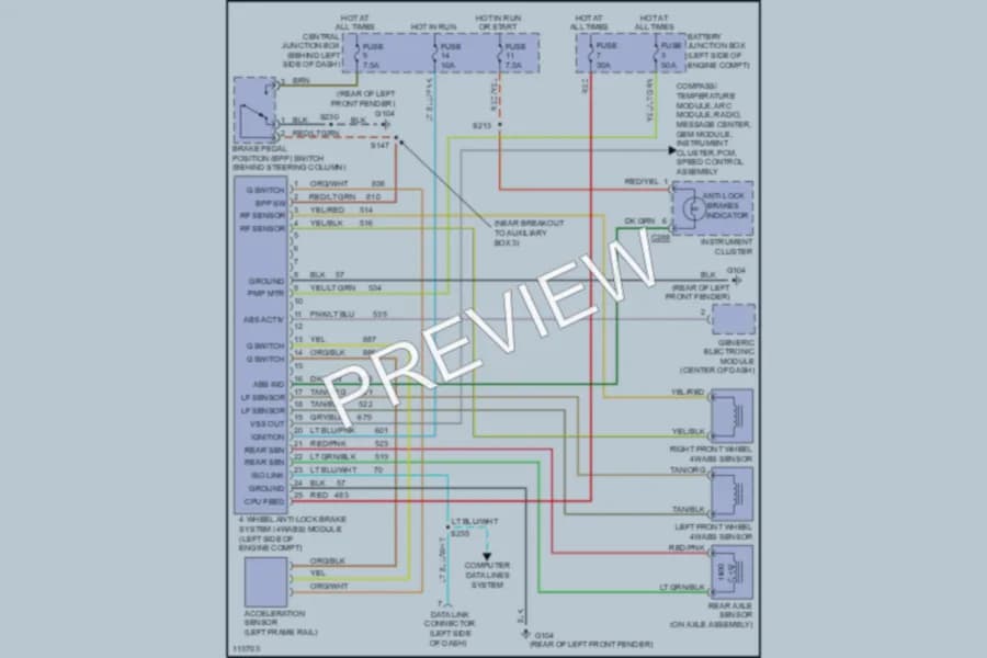 2001 Ford Explorer Anti Lock Brakes wiring diagram preview