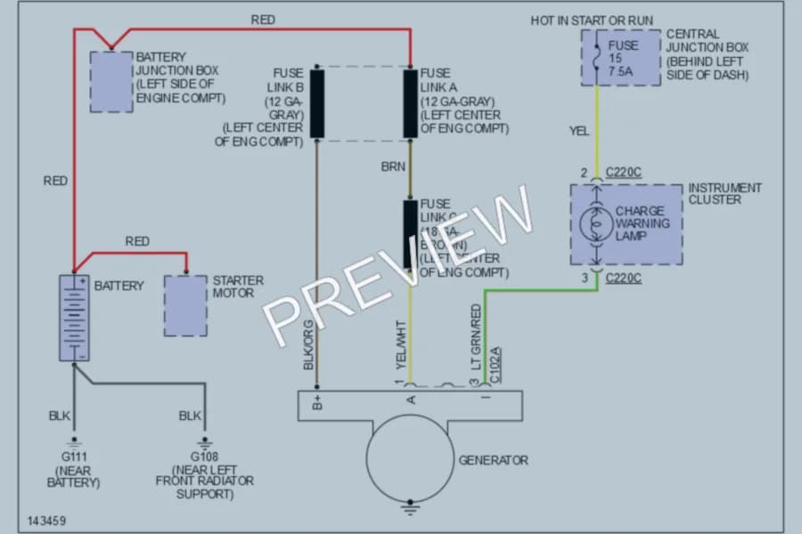 2001 Ford ExplorerSport Starting Charging wiring diagram preview