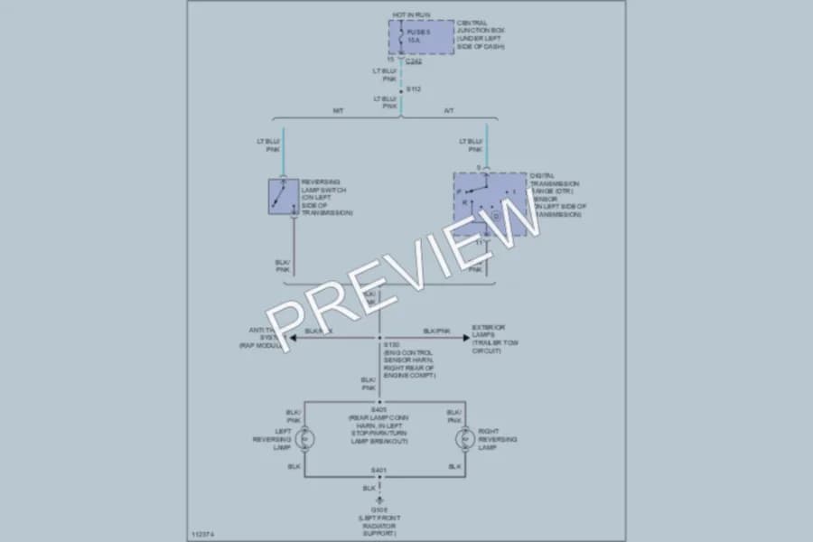 2001 Ford F150 Exterior Lights wiring diagram preview with protected circuit layout