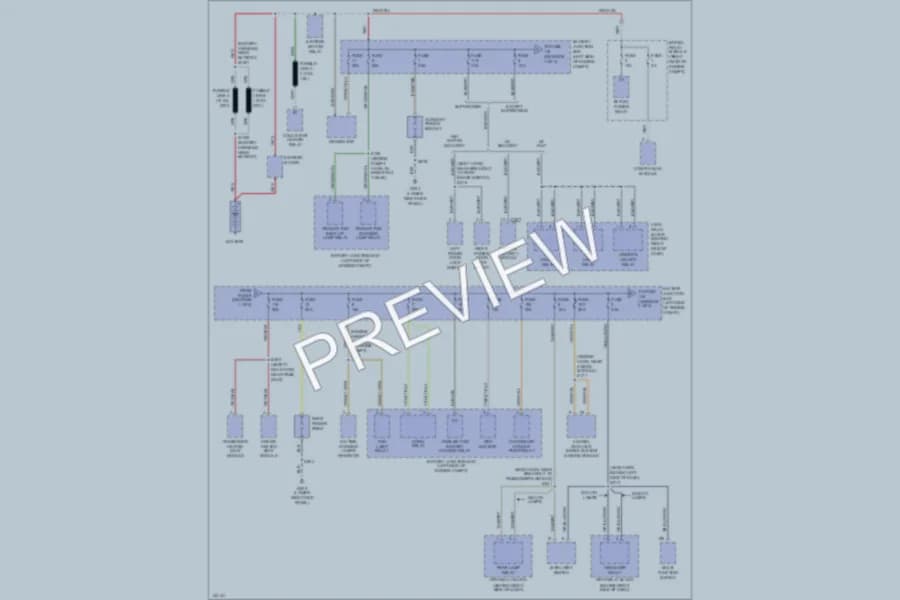 2001 Ford F150 Power Distribution wiring diagram preview with protected circuit layout