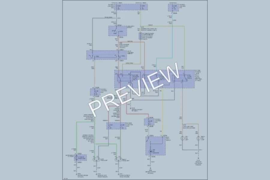 2001 Ford F250 Super Duty Headlights wiring diagram preview with protected circuit layout