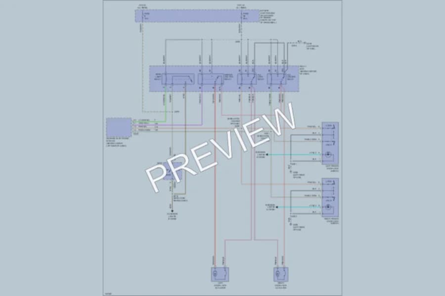 2001 Ford F250 Super Duty Power Door Locks wiring diagram preview with protected circuit layout