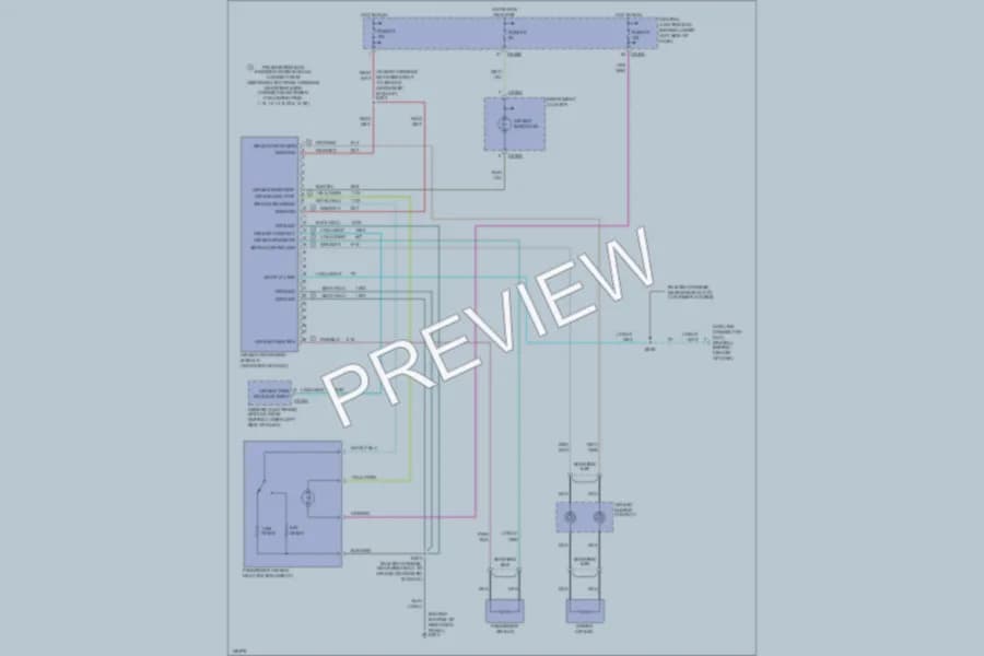 2001 Ford F250 Super Duty Supplemental Restraints wiring diagram preview with protected circuit layout