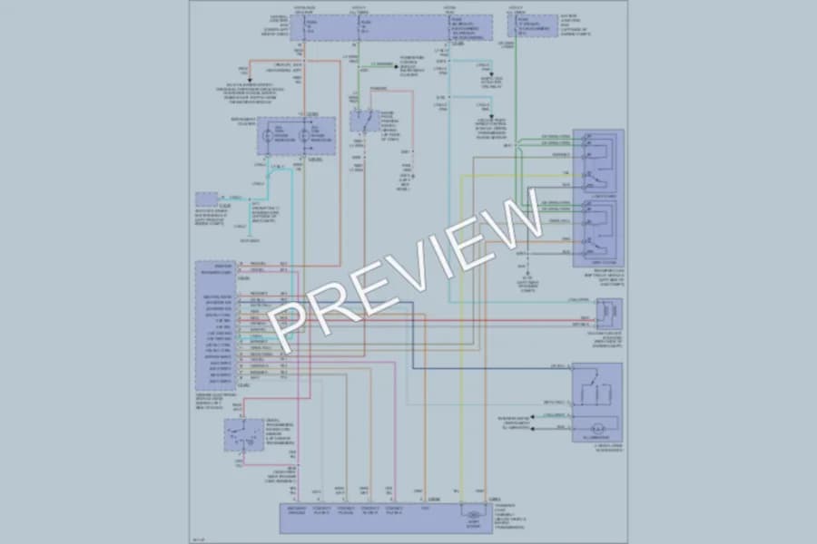 2001 Ford F250 Super Duty Transmission wiring diagram preview with protected circuit layout