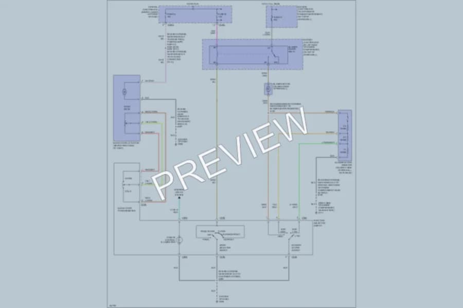 2001 Ford F350 Super Duty Air Conditioning wiring diagram preview with protected circuit layout