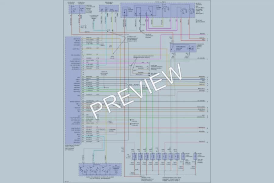 2001 Ford F350 Super Duty Engine Performance wiring diagram preview with protected circuit layout