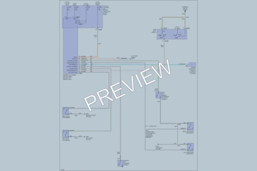 2001 Ford F350 Super Duty Warning Systems wiring diagram preview with protected circuit layout
