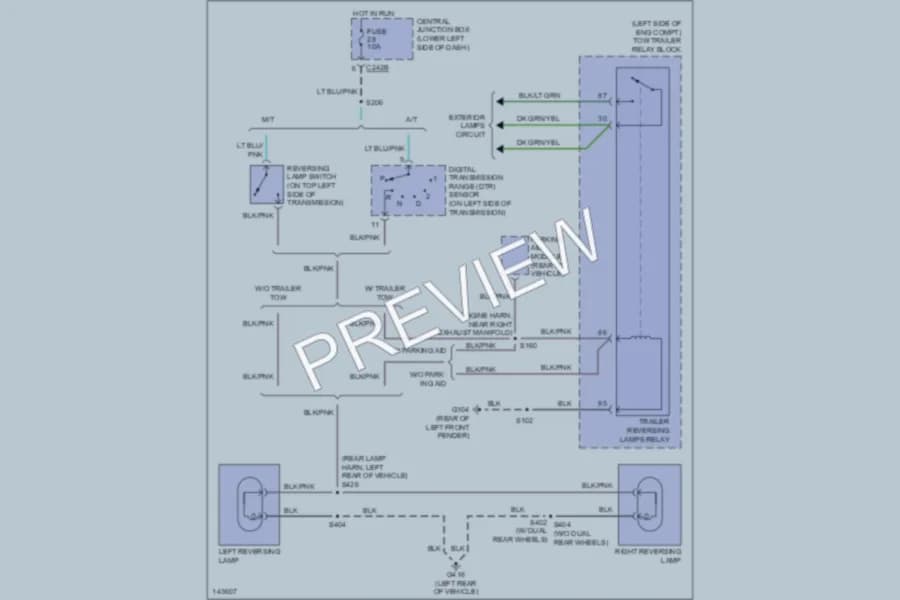 2001 Ford F450ChsCab Exterior Lights wiring diagram preview