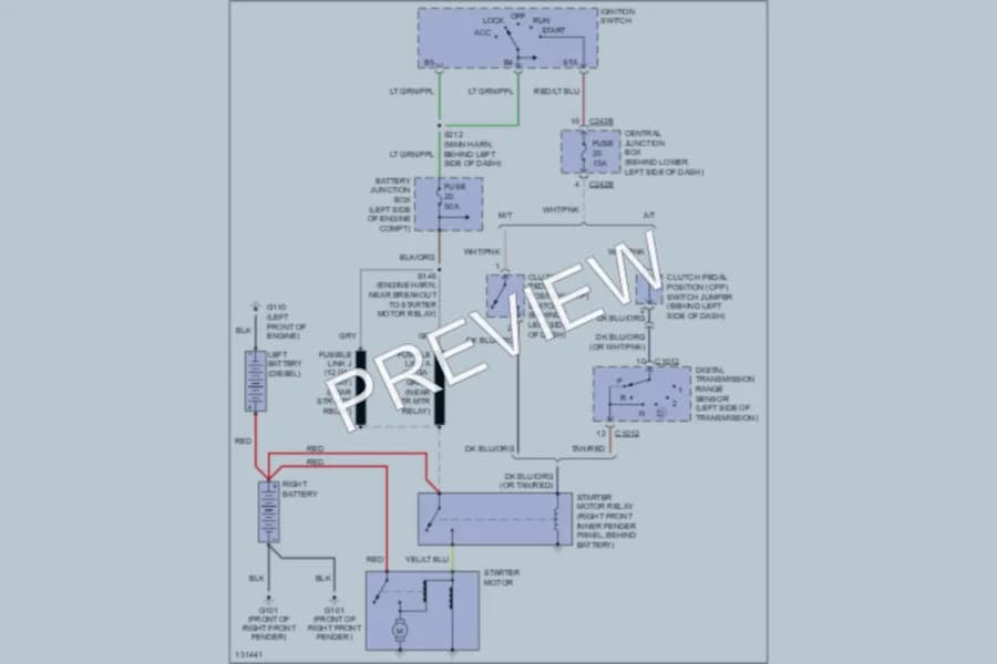 2001 Ford F550ChsCab Starting Charging wiring diagram preview