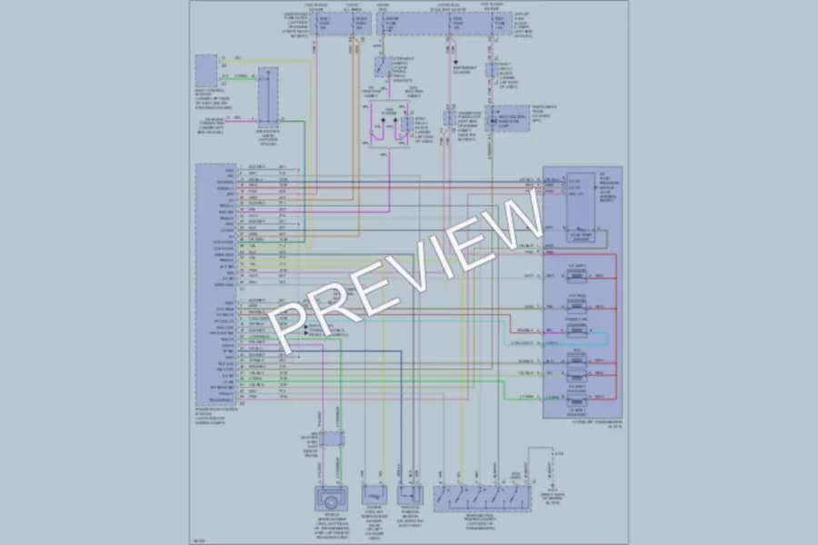 2001 GMC 1500 Transmission wiring diagram preview with protected circuit layout