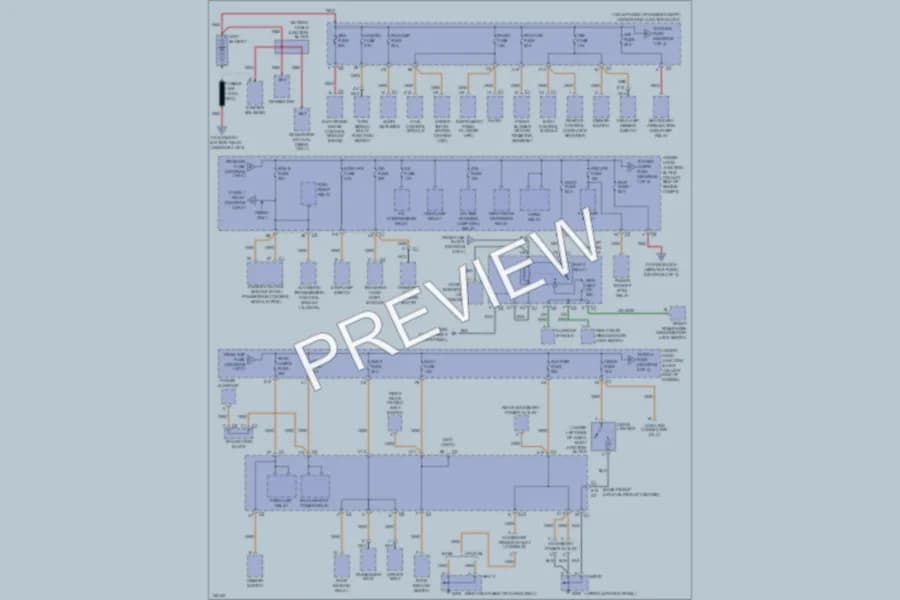 2001 GMC 3500 Power Distribution wiring diagram preview with protected circuit layout