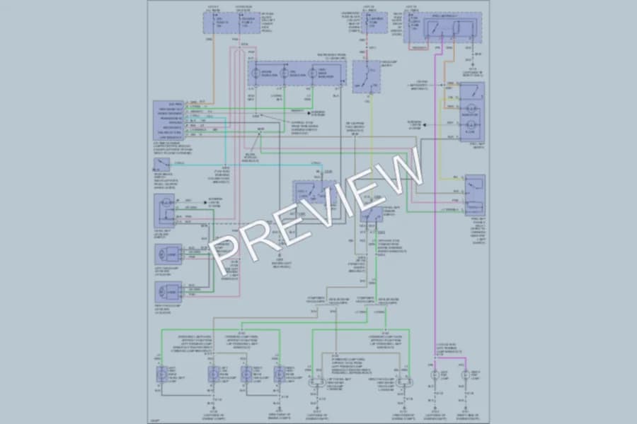 2001 GMC G1500 Headlights wiring diagram preview with protected circuit layout