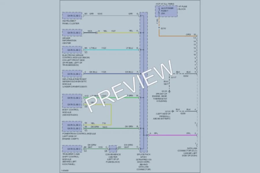 2001 GMC Safari Computer Data Lines wiring diagram preview