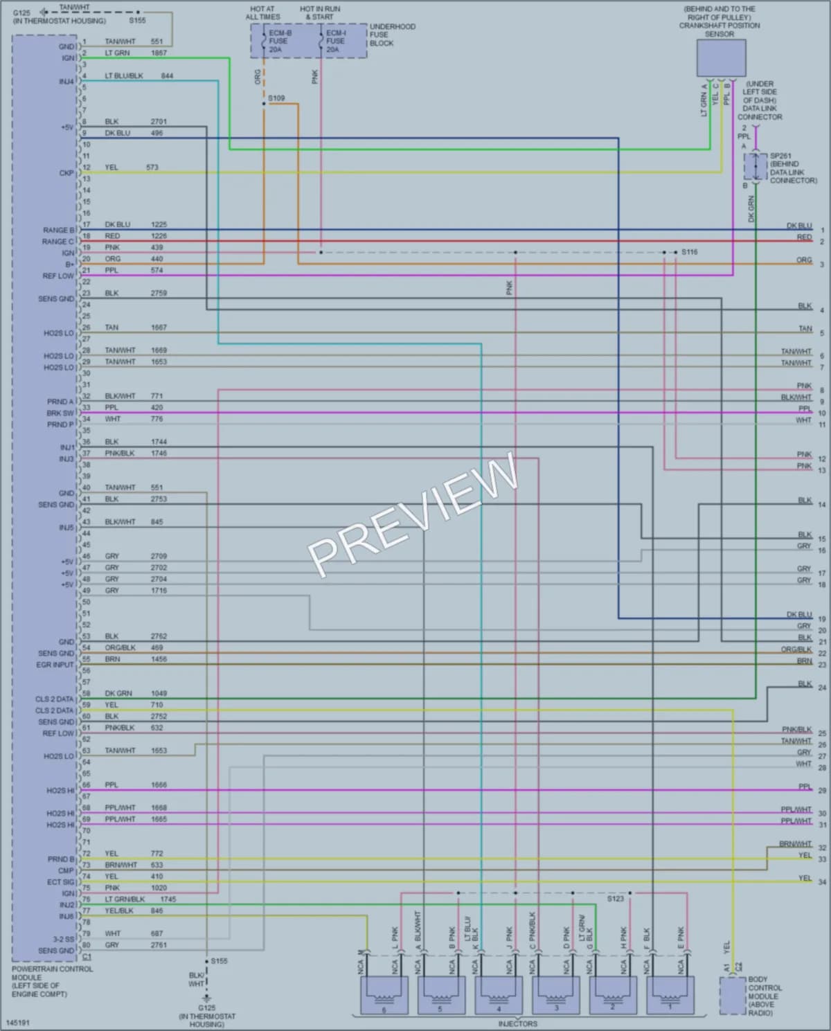 2001 GMC Safari Engine Performance wiring diagram preview