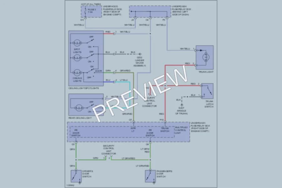 2001 Honda Civic Interior Lights wiring diagram preview