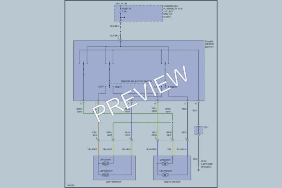 2001 Honda Insight Power Mirrors wiring diagram preview