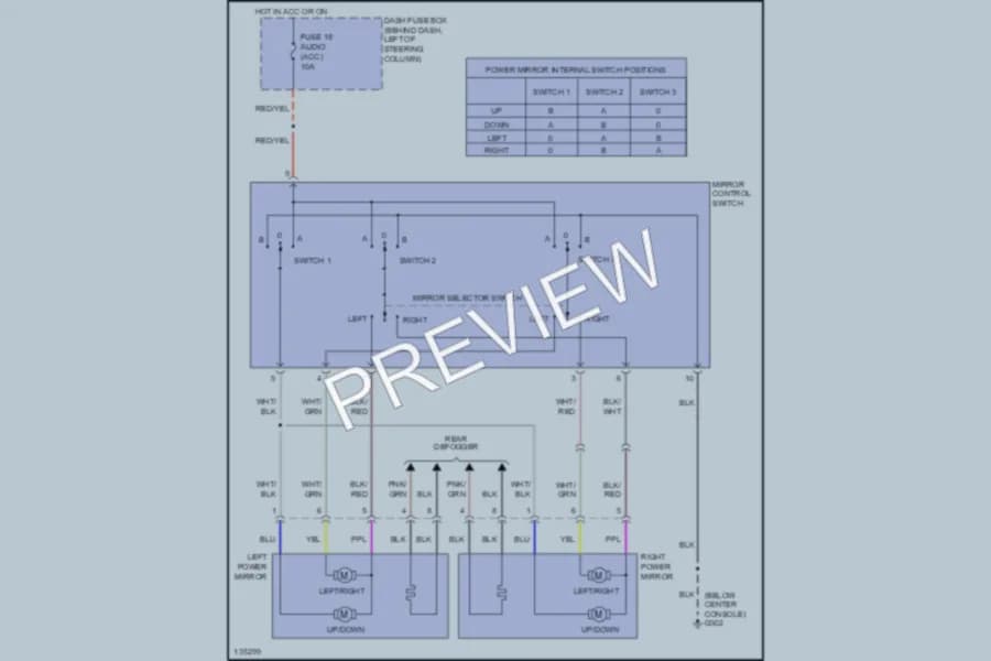 2001 Honda Passport Power Mirrors wiring diagram preview