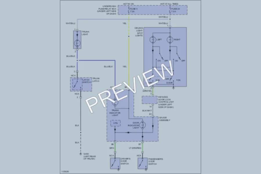 2001 Honda S2000 Interior Lights wiring diagram preview