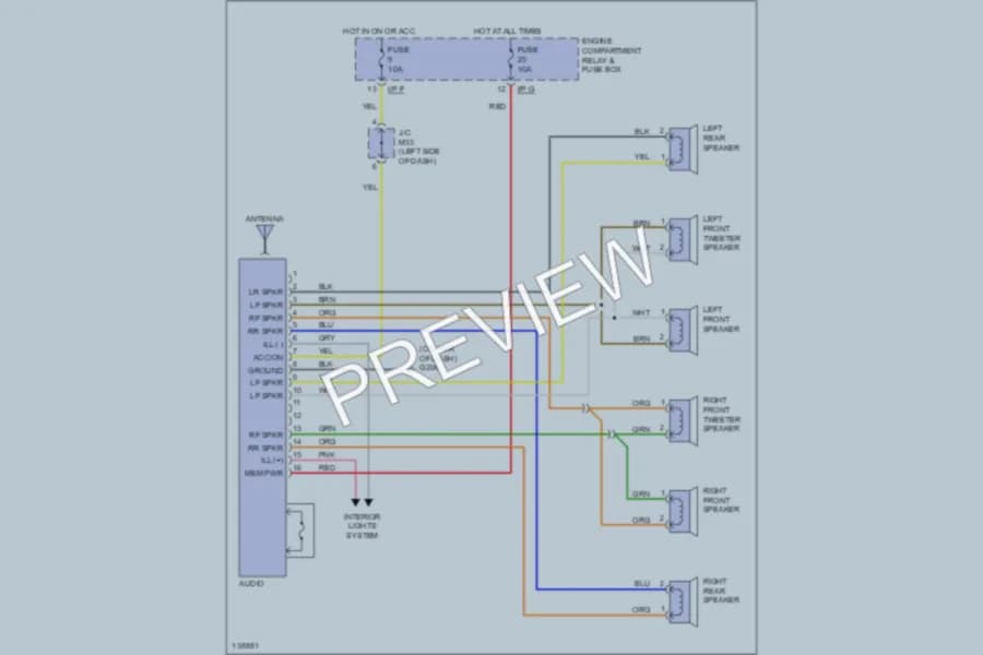 2001 Hyundai Elantra Radio wiring diagram preview