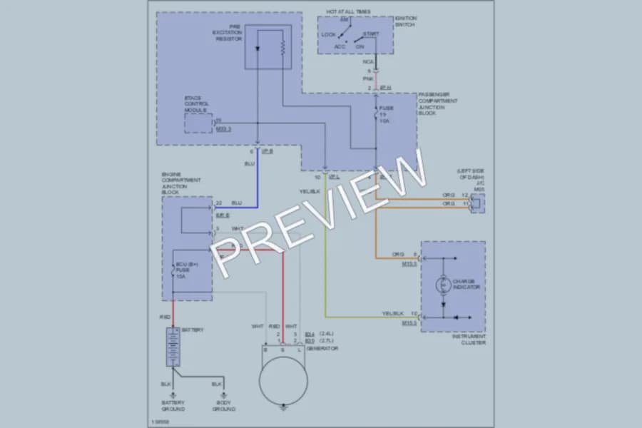 2001 Hyundai SantaFe Starting Charging wiring diagram preview