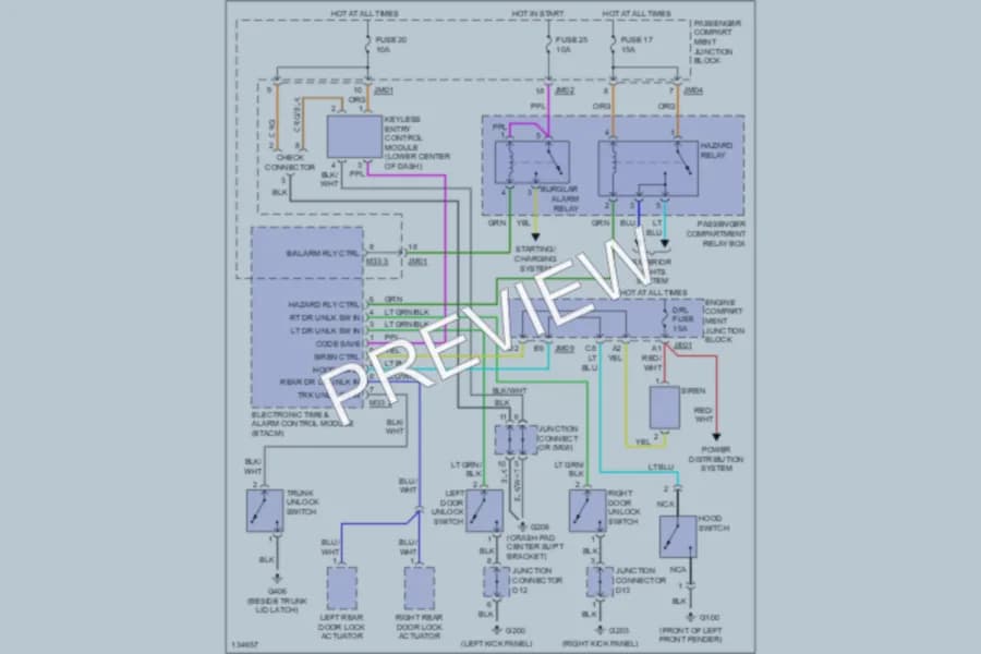 2001 Hyundai Sonata Anti Theft wiring diagram preview