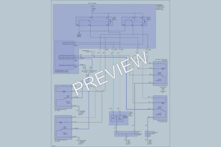 2001 Hyundai Sonata Power Door Locks wiring diagram preview