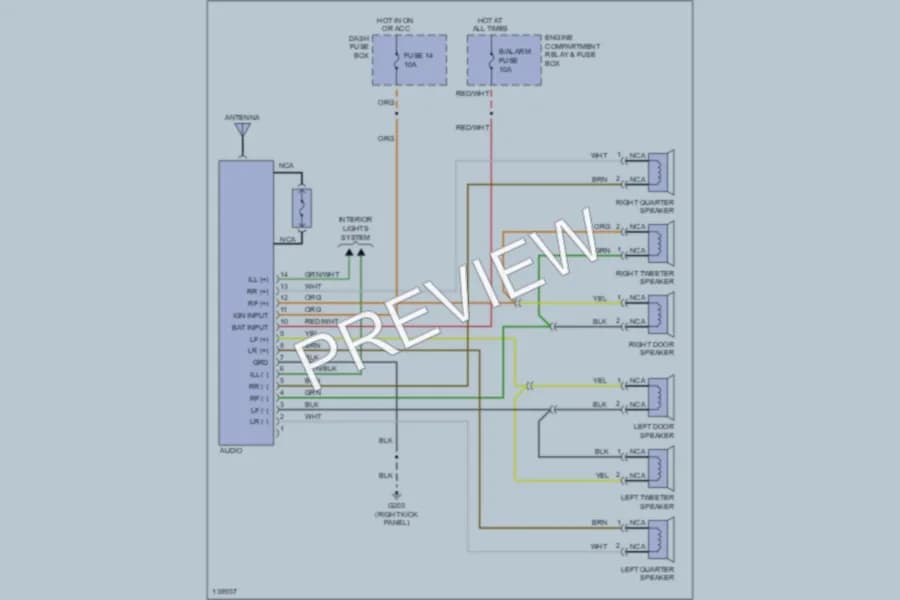 2001 Hyundai Tiburon Radio wiring diagram preview