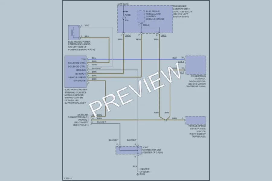 2001 Hyundai XG300 Electronic Power Steering wiring diagram preview