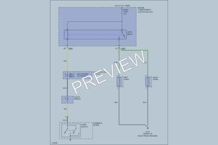 2001 Hyundai XG300 Horn wiring diagram preview