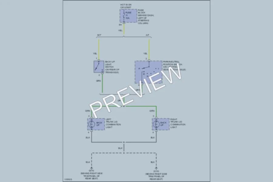 2001 Infiniti G20 Exterior Lights wiring diagram preview
