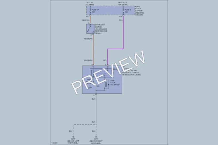 2001 Infiniti G20 Shift Interlocks wiring diagram preview