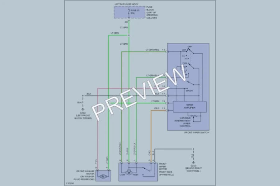 2001 Infiniti G20t Wiper Washer wiring diagram preview