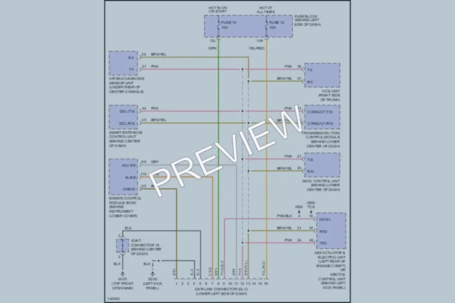 2001 Infiniti I30 Computer Data Lines wiring diagram preview