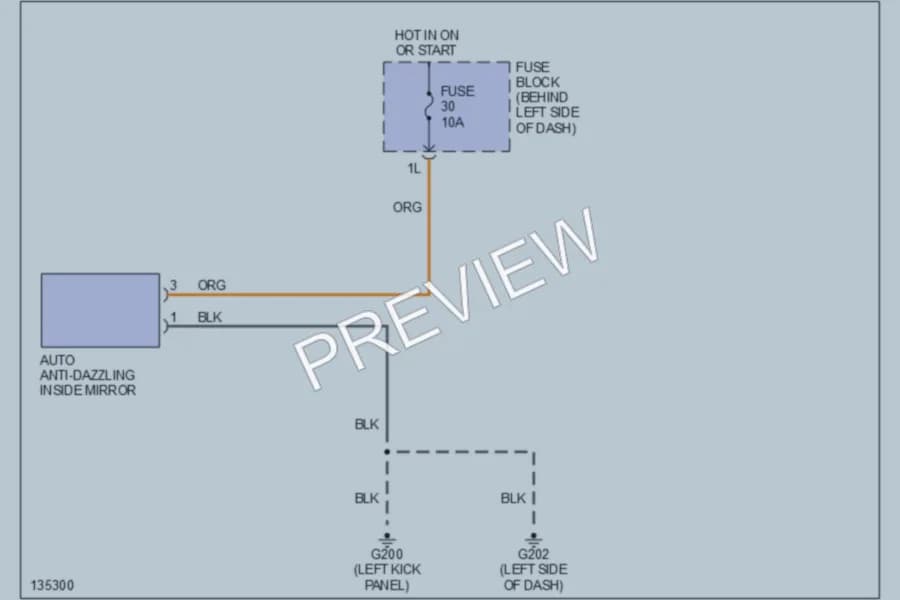 2001 Infiniti I30 Power Mirrors wiring diagram preview