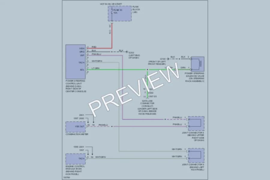2001 Infiniti Q45 Electronic Power Steering wiring diagram preview