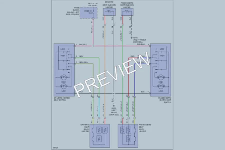2001 Infiniti Q45 Power Seats wiring diagram preview