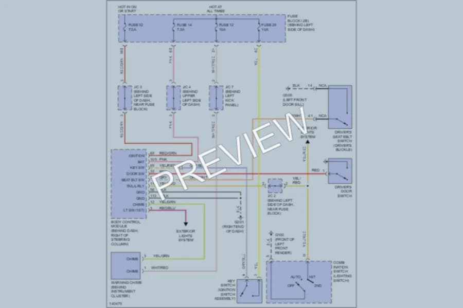 2001 Infiniti Q45 Warning Systems wiring diagram preview