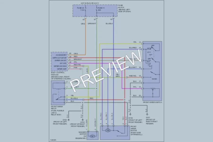 2001 Infiniti Q45t Wiper Washer wiring diagram preview