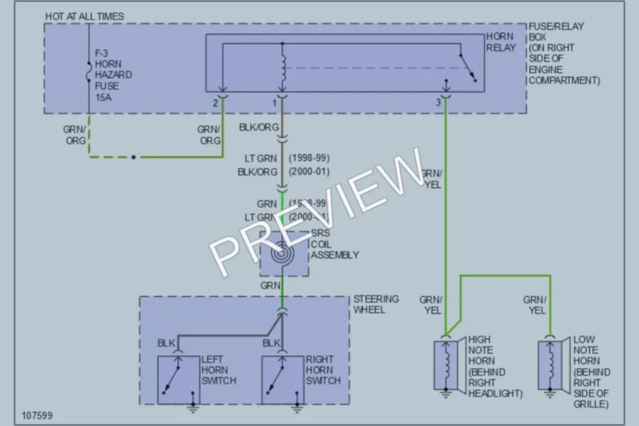 2001 Isuzu Trooper Horn wiring diagram preview