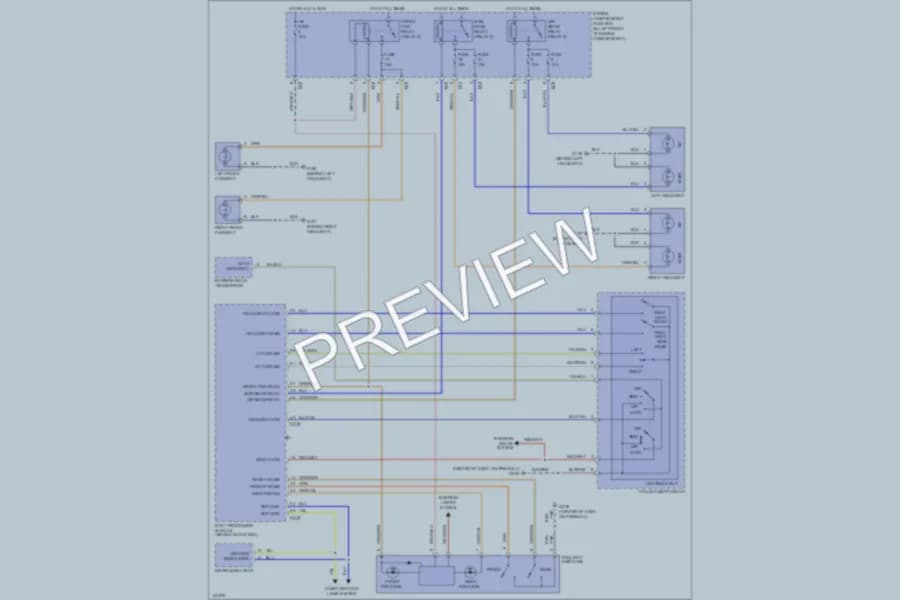 2001 Jaguar XJ8 Headlights wiring diagram preview